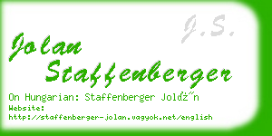 jolan staffenberger business card
